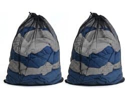 Waszakken 70 x 90 cm, fijnmazige wasnetten met trekkoord voor beddengoed, knuffels en kleding, herbruikbare en duurzame oplossing voor de was