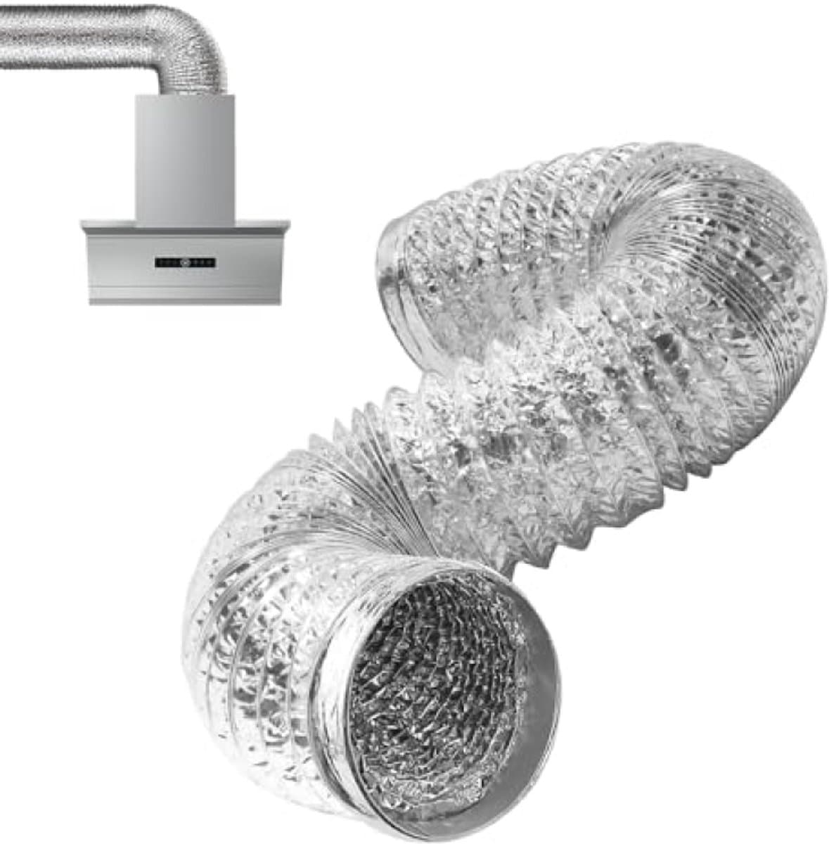 PromoHome Aluminium Flexibele Luchtleiding 2m - 100mm Diameter - Flexbuis voor Airco, Droger, Afzuigkap en Ventilatie — afbeelding 1