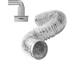 PromoHome Aluminium Flexibele Luchtleiding 2m - 100mm Diameter - Flexbuis voor Airco, Droger, Afzuigkap en Ventilatie