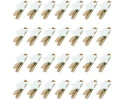 Ster Wasknijpers - Houten Clips - Decoratief Knutselen - Natuurlijk Hout - 100 Stuks - Wit