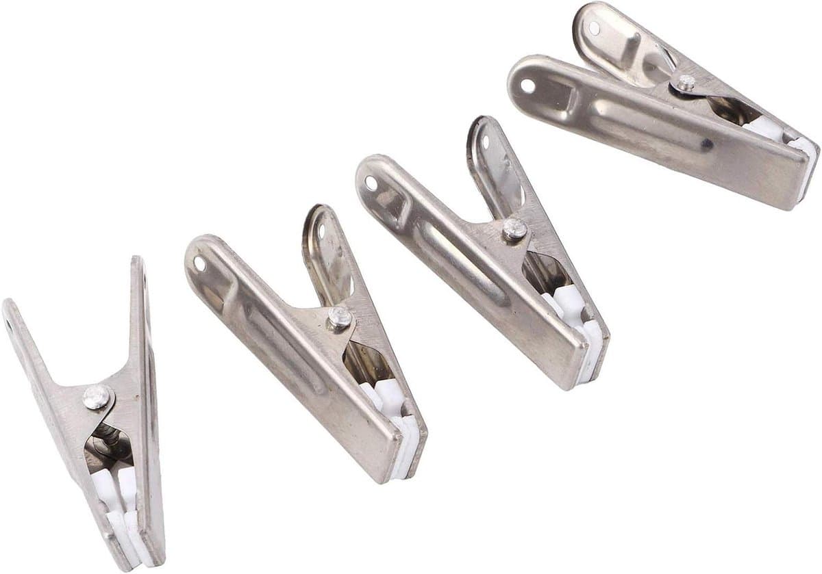 Wasknijpers Roestvrij Staal - Kledinghangers Clips - Kleding Drogen - Sterke Klemkracht - 20 Stuks - Zilver — afbeelding 1
