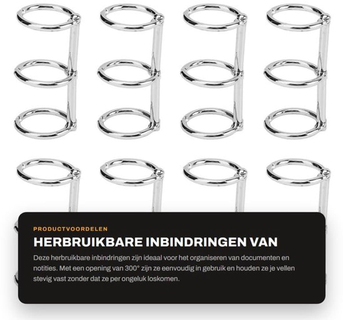 Inbindringen Gegalvaniseerd Metaal - Herbruikbare Notebookringen - 3 Gaten - Losbladige Binding - Robuust Ontwerp - Superieure Functionaliteit - Notitieboekringen — afbeelding 1