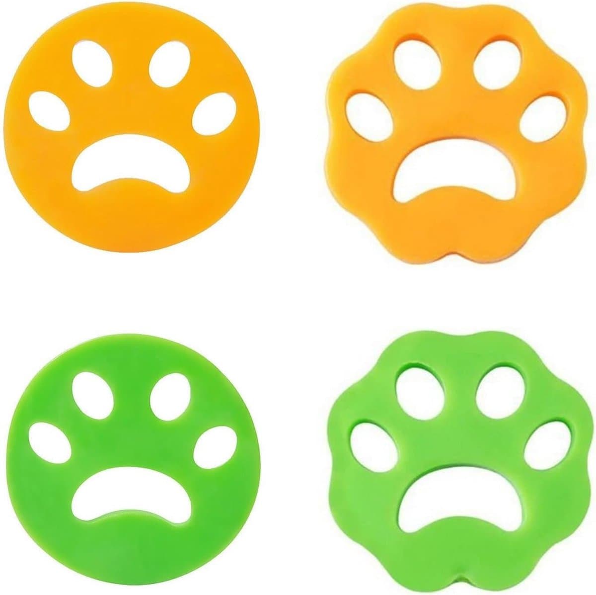 SnelShoppen - Set van 4 Dierenharen Verwijderaars voor Wasmachine - 2 Groene + 2 Gele Haarvangers - Cirkel en Bloem Vorm - Herbruikbaar en Effectief v — afbeelding 1