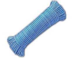 Waslijn - Kledinglijn Touw - Kleding Drogen - Vochtbestendig Polypropyleen - 15 meter - Blauw