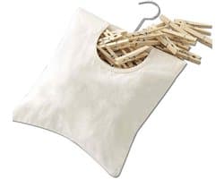 Wasknijperzak Duurzaam - Wasknijpertas - Opbergtas - Hangende Wasknijperzak - 2 Stuks - 27 x 32 cm - Beige