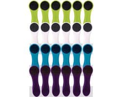 Wasknijpers, wasknijpers met spiraalveren, soft grip, softgrip, softtouche, blauw, groen, paars, wit, antraciet