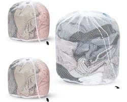 Waszakken 3 stuks - Mesh waszakken met trekkoord - Bescherming voor kleding - Ideaal voor sokken en bh's - ShopVlot
