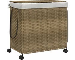 vidaXL - Wasmand - op - wielen - 60x35x60,5 - cm - rattan