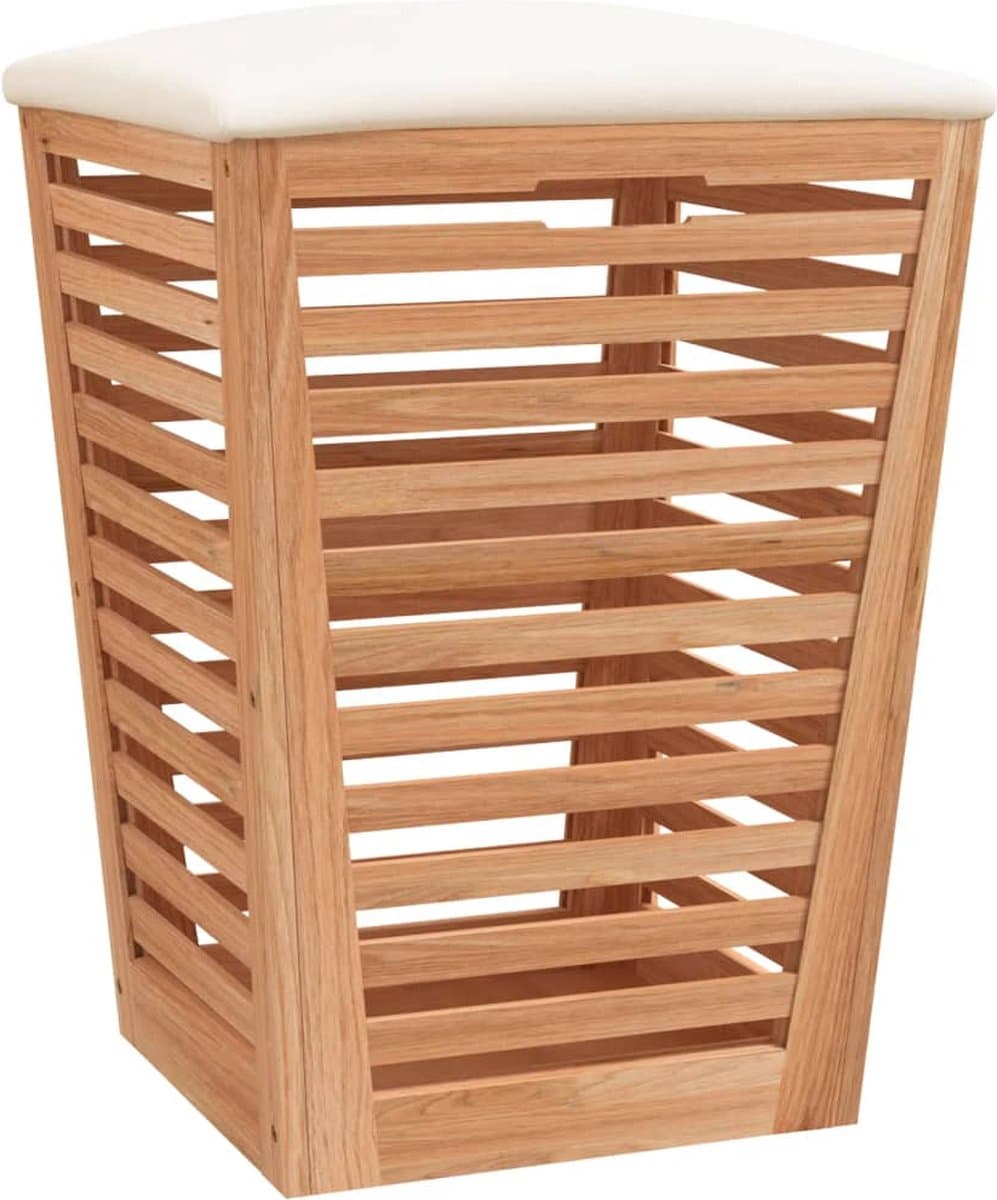 vidaXL - Badkamerkruk - 40,5x40,5x56 - cm - massief - walnotenhout — afbeelding 1