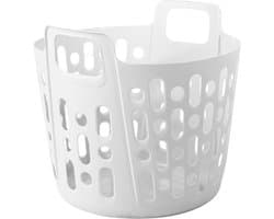 Flexibele wasmand - wit - 35 liter - kunststof - 39 x 41 x 36 cm