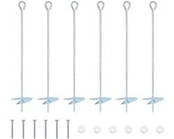 vidaXL - Aardanker - 6 - pcs - Zilverkleurig - Ø10 - x - 50 - cm - Gegalvaniseerd - Metaal