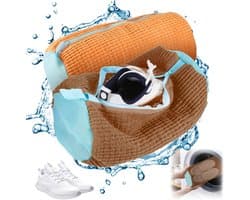 Schoenwaszak voor de Wasmachine, Ideaal voor Sneakers en Sportschoenen, Meerdere Kleuren en Zipper, Beschermt en Reinigt Schoenen tijdens het Wassen