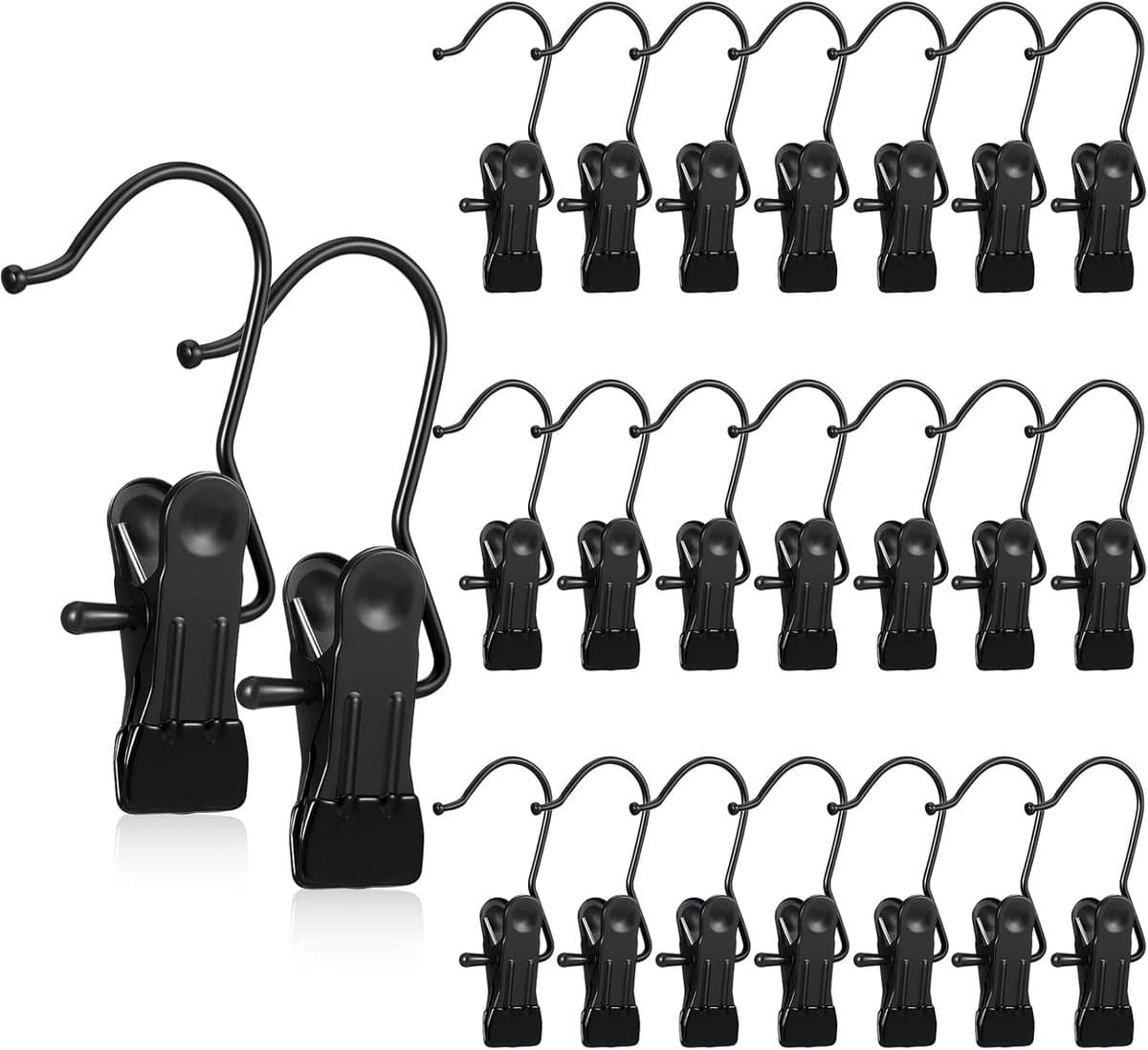 20 Stuks Sokkenclips - Metalen Kledingclip - Kledingclips Van Roestvrij Staal - Kledinghangers - Antislip Metalen Kledinghangers - Ruimtebesparend - Washaak, Reisdraagkleding - Laarzen Hoge Handdoek Muts Sokken Broek — afbeelding 1