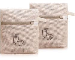 Set van 2 Wasnetten voor Delicate Kleding, Ondergoed en Schoenen - Reiswaszak met Rits, 18 x 20 cm