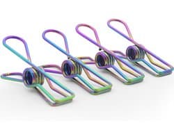 Gekleurde Kleding Pins - Wasknijpers RVS - Kleding Ophangen - Roestvrij Staal - 30 Stuks - Regenboog