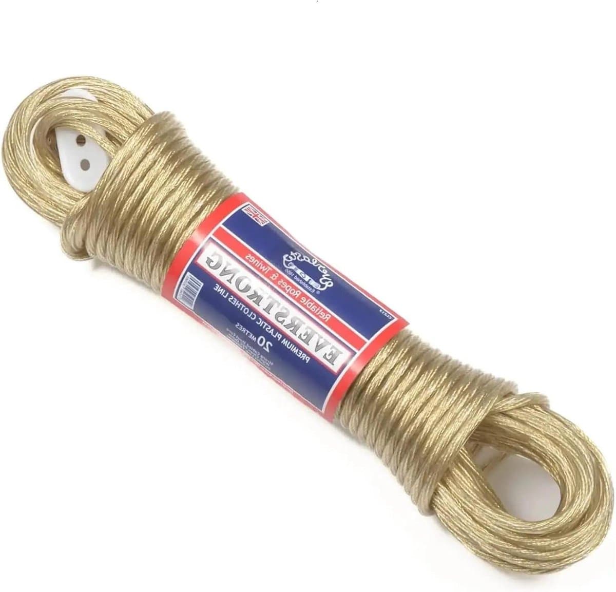 Waslijn - Kledinglijn - Buiten drogen - Versterkte staalkern - 47 mm x 15 m - Goud — afbeelding 1