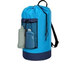 Grote Waszak van 90 Liter, Waterdicht en Vouwbaar, Ideaal voor Wasruimte, College en Thuisgebruik, Donkerblauw en Zwart