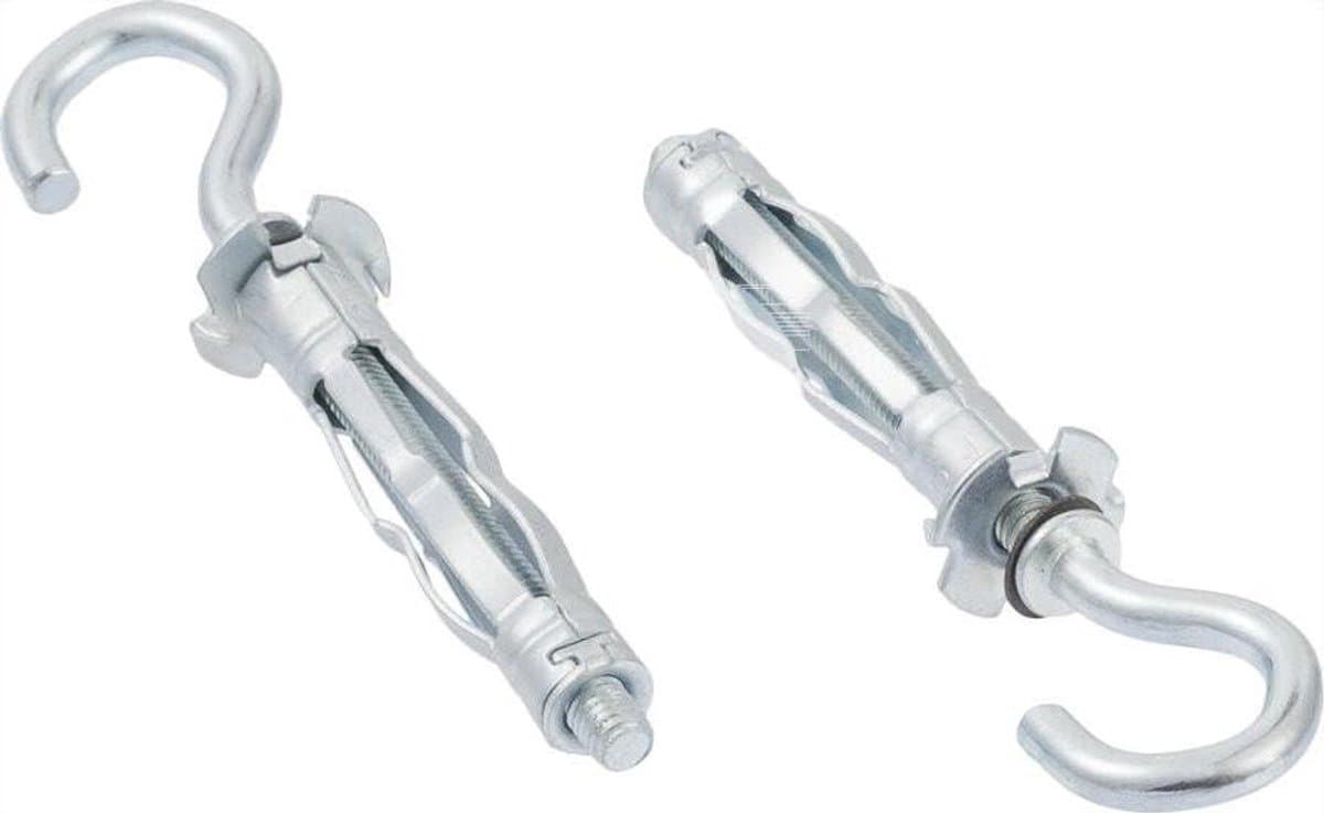 Holle Wandankers - Holle Muur Ankers - Bevestigen van Armaturen - Anti-rotatie Prongs - M4 x 38mm - Zilver — afbeelding 1