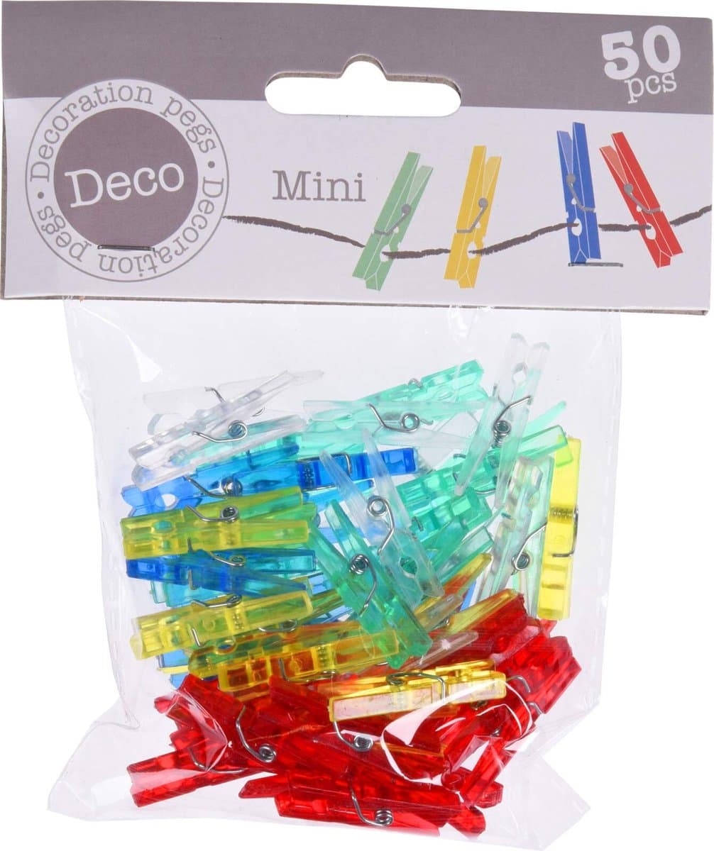 Dailygoody - Mini-wasknijpers - Knutselen - 30 mm - Kleurrijk transparant - Cadeauknijpers - Decoratie voor foto's - 25 stuks — afbeelding 1