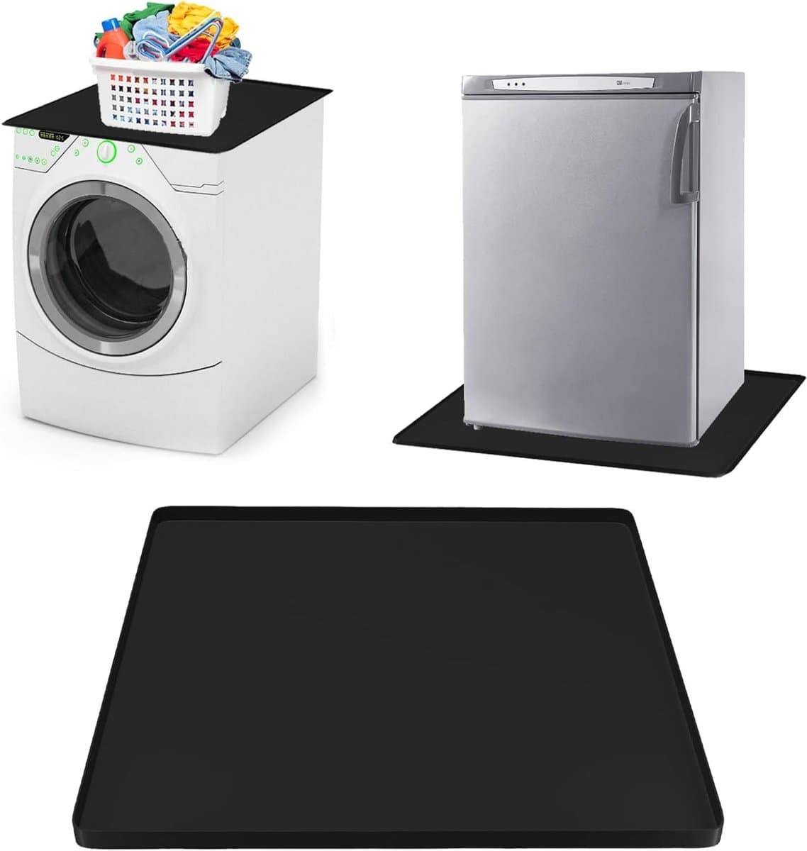 Lekbak/Vloerbeschermer 60x60 cm voor Wasmachine, Koelkast en Vrieskast - Waterdichte Siliconen Mat — afbeelding 1