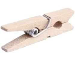 Houten wasknijpers - Kledingknijpers Fotoklemmen - Foto's ophangen - Veilige grip - 3 cm - Houtkleur