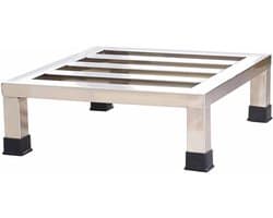 Apparaatverhoger Roestvrijstaal - Onderstel Wasmachine Koelkast - Apparaten Verplaatsen - Robuuste Ondersteuning 250kg - 10/20cm Hoog - Zilver