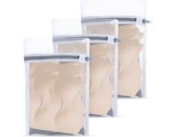 Waszakken Set van 4 Stuks - Mesh Wasnetten met Rits voor Ondergoed, Bh's, Sokken en Baby Kleding - 30 x 20 cm en 40 x 30 cm