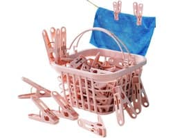 Kleine wasknijpers - Huishoudelijke klemmen - Kleding drogen - Windbestendig ontwerp - 30 stuks - Roze en blauw