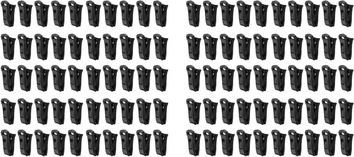 Sokkenklemmen - Wasknijpers - Sokken Sorteren - Gestroomlijnd Randontwerp - 100 stuks - Zwart — afbeelding 1