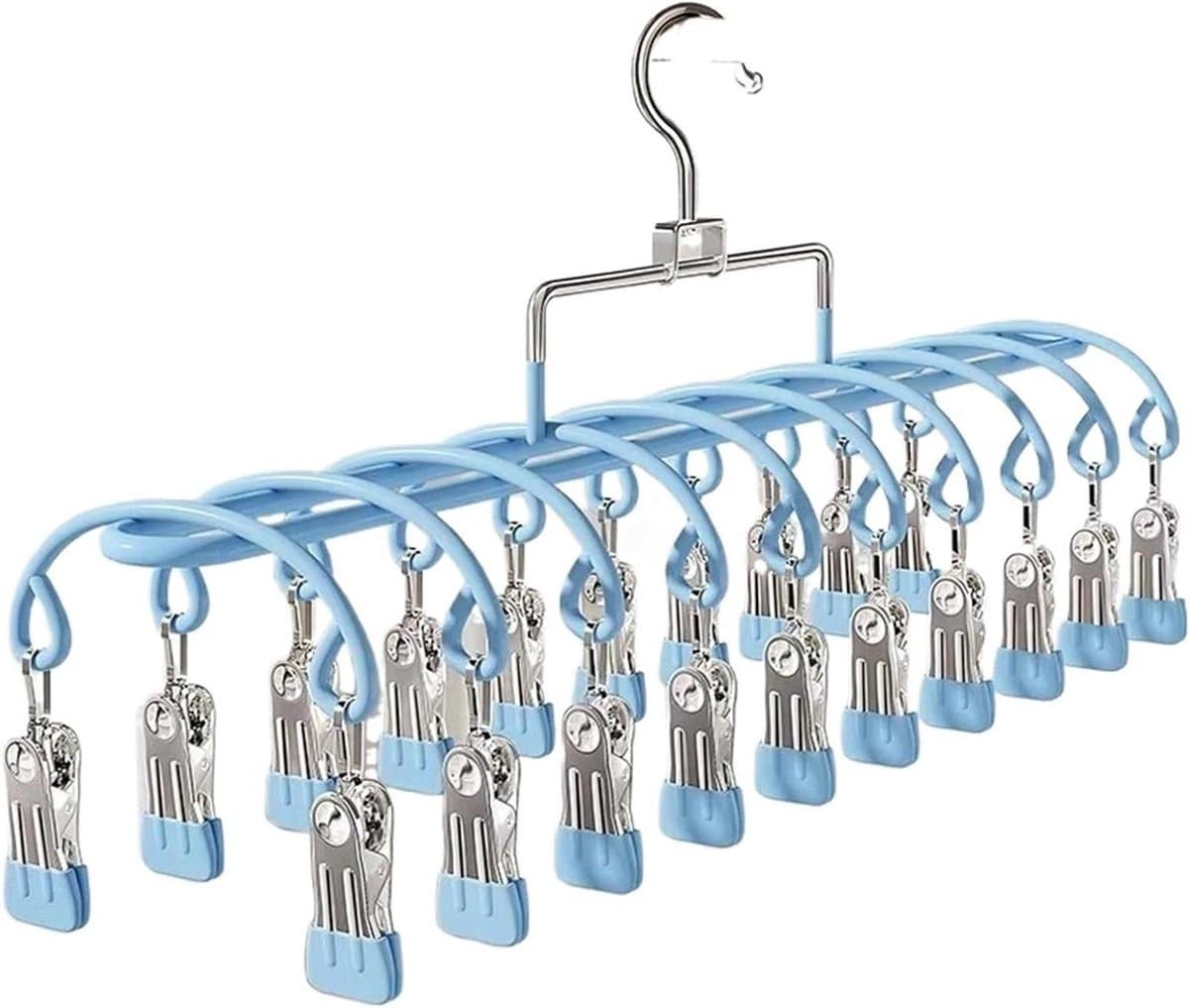 Kledinghaken - Wasknijpers Clips - Sokken Organiseren - Winddicht Antislip - 3 Stuks 20 Clips - Blauw — afbeelding 1