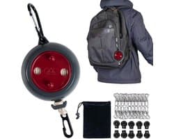 Uittrekbare Waslijn - Draagbare Drooglijn - Ruimte Besparen - Met Opbergtas - 10 Meter - Sport Rood