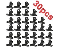 Ibenzoa® Veelzijdige Zwarte Mini Clipset van 30 Stuks voor Thuis, Kantoor en Creatieve Projecten