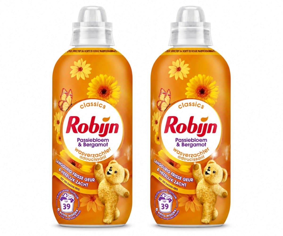 2 x Robijn – Wasverzachter – Passiebloem & Bergamot – 780 ml - Voordeelverpakking - 2 stuks — afbeelding 1
