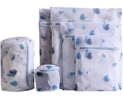 Met ritssluiting - machinewasbaar - 5-delige set met bladmotief - Voor delicate blouses, kousen