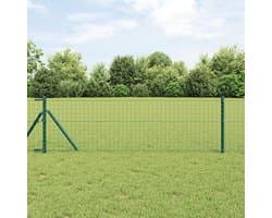 Tuinhekpalen 110 cm - gepoedercoat staal - groen - stabiele basis voor hekken - 2 stuks - ServiceTopper