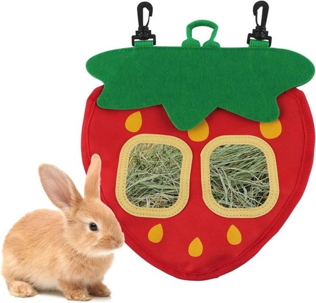 Hooi- en snackvoederzak voor kleine dieren - Automatische dispenser voor konijnen en cavia's — afbeelding 1