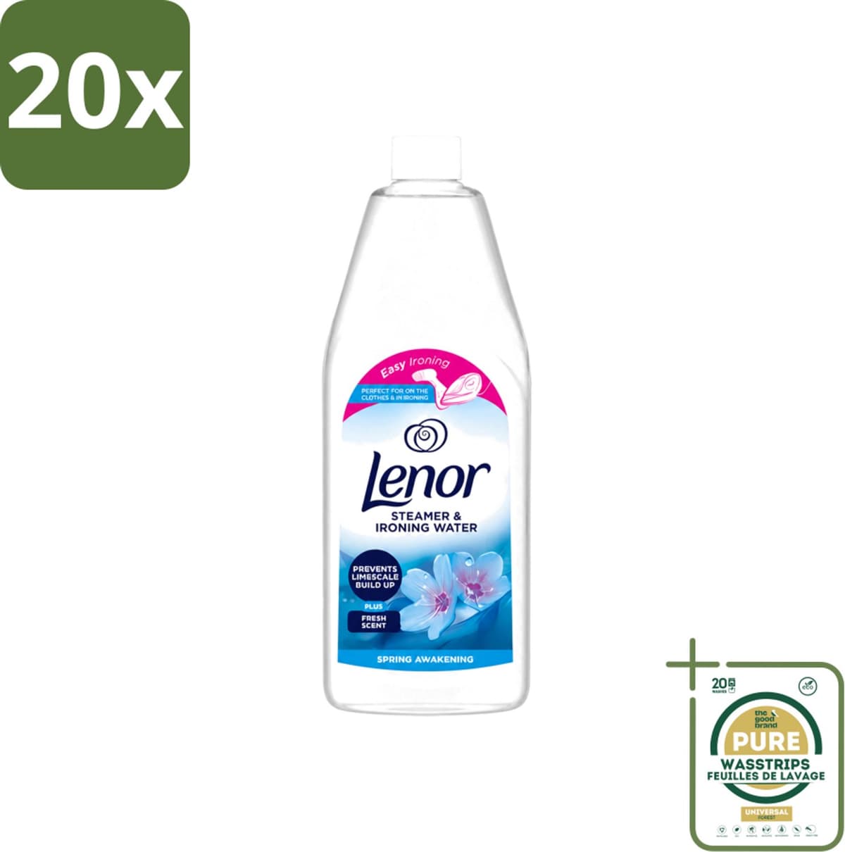 20 x Lenor - Strijkwater - Spring Awakening - Textielverfrisser - 1000 ml - Wasstrips - Strijkwater - Textielverfrisser - Wasgoed - Frisheid - Kleding — afbeelding 1