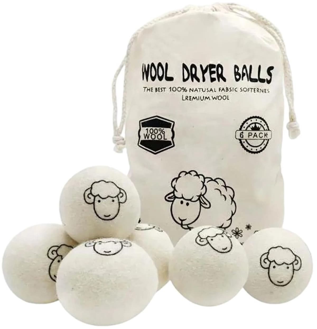 Set van 16 Wol Droogballen voor Drogen — afbeelding 1