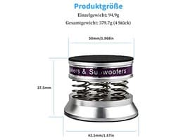 High-end luidsprekers voet trillingdempers met antislip rubberen demping - 4 stuks
