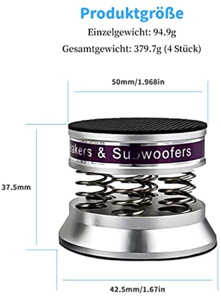High-end luidsprekers voet trillingdempers met antislip rubberen demping - 4 stuks — afbeelding 1