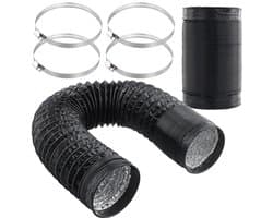 Flexibele Afvoerslang 2m x 100mm met Slangklemmen - Ideaal voor Afzuigkappen en Drooginstallaties