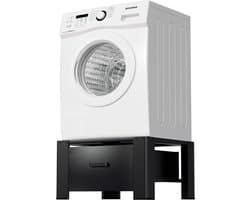 Wasmachine Verhoger - Wasmachine Verhoger met Lade - Wasmachine Sokkel Met Laadcapaciteit tot 150 KG- Wasmachine Kast - Wasmachine Ombouw – Wasmachineverhoger - 62,5 x 54,5 x 32,5 cm - Zwart