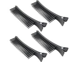 Haar Sectie Clips - Styling Klemmen - Haar Stylen - Antislip Grip - 4 Stuks - Zwart