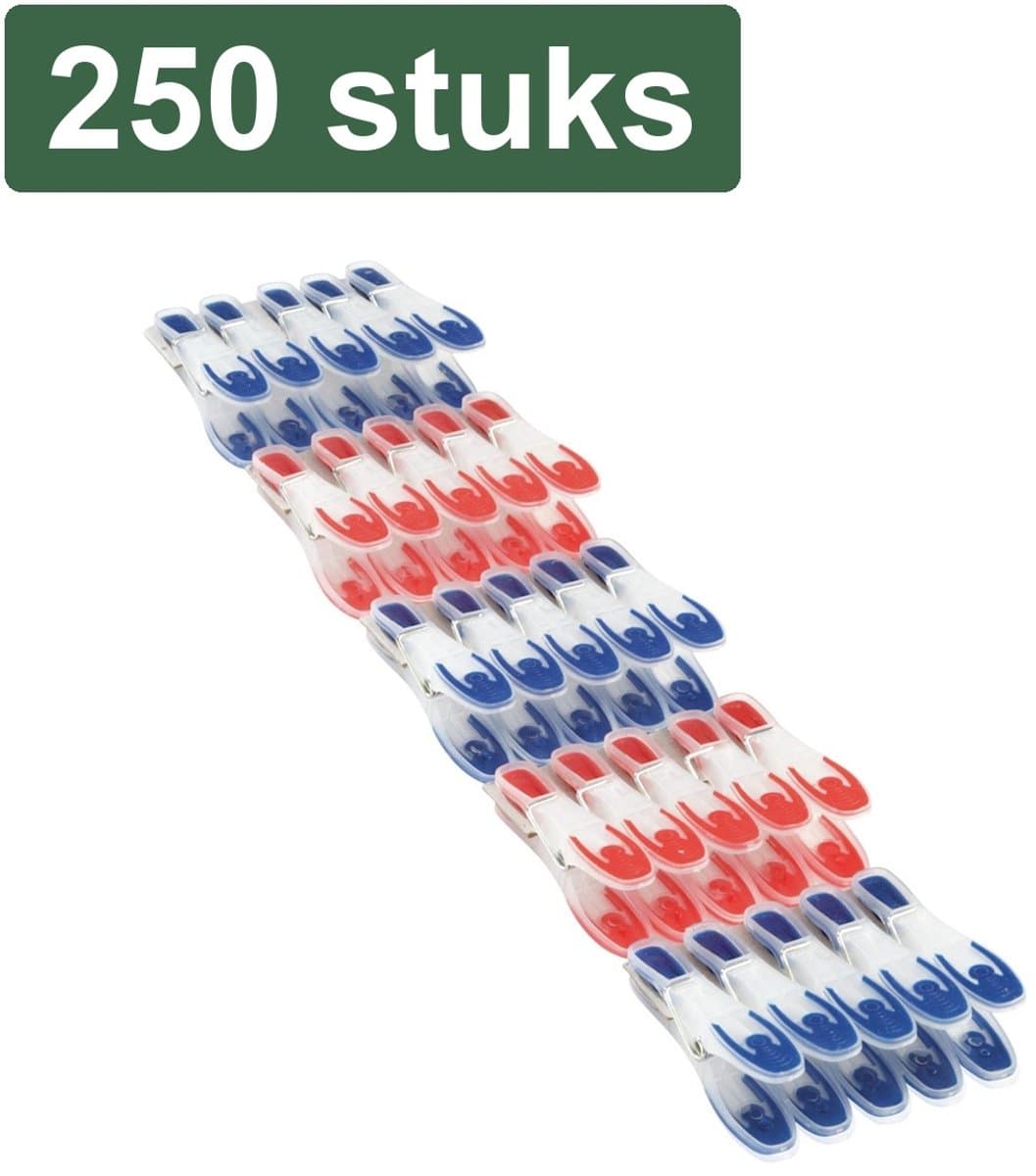 10x Wasknijpers 25-delige set - 25 wasknijpers (15 blauw, 10 rood) - Extra zacht klemvlak. — afbeelding 1