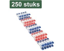 10x Wasknijpers 25-delige set - 25 wasknijpers (15 blauw, 10 rood) - Extra zacht klemvlak.