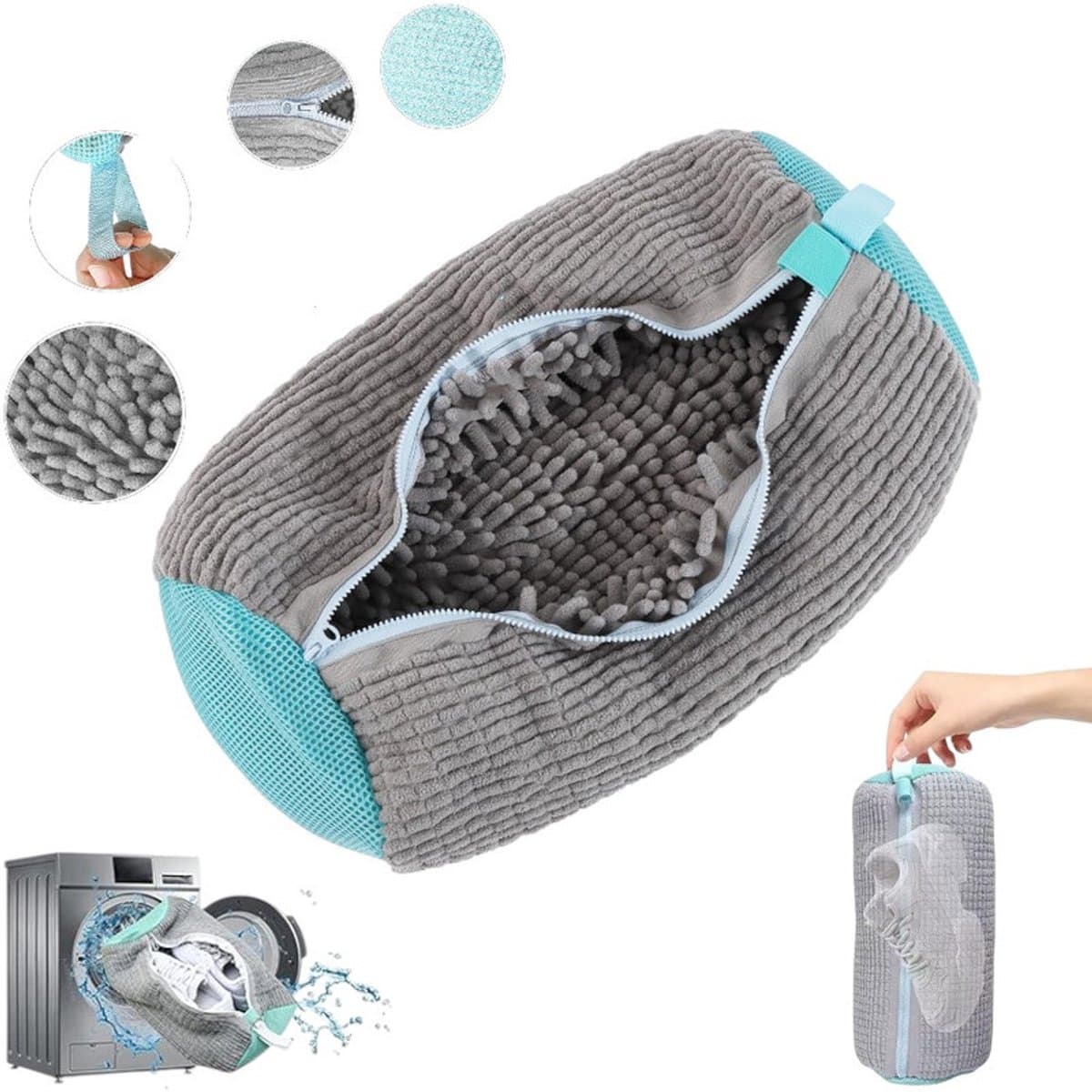 Herbruikbare waszak voor schoenen - Waszak voor schoenen - Herbruikbare Schoenpoetszak met Rits voor Wasmachine - Schoenenwaszak - Wasschoenenzak voor wasmachine en droger - deformatie reinigingsschoenenzak - Herbruikbare schoenenwaszak — afbeelding 1