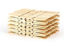 100 Stuks Houten Wasknijpers FSC Gecertificeerd Bamboe 6 cm Duurzaam