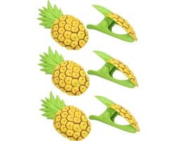 Gerimport Handdoekknijpers - 6x - geel - ananas - handdoekklem - kunststof — afbeelding 1