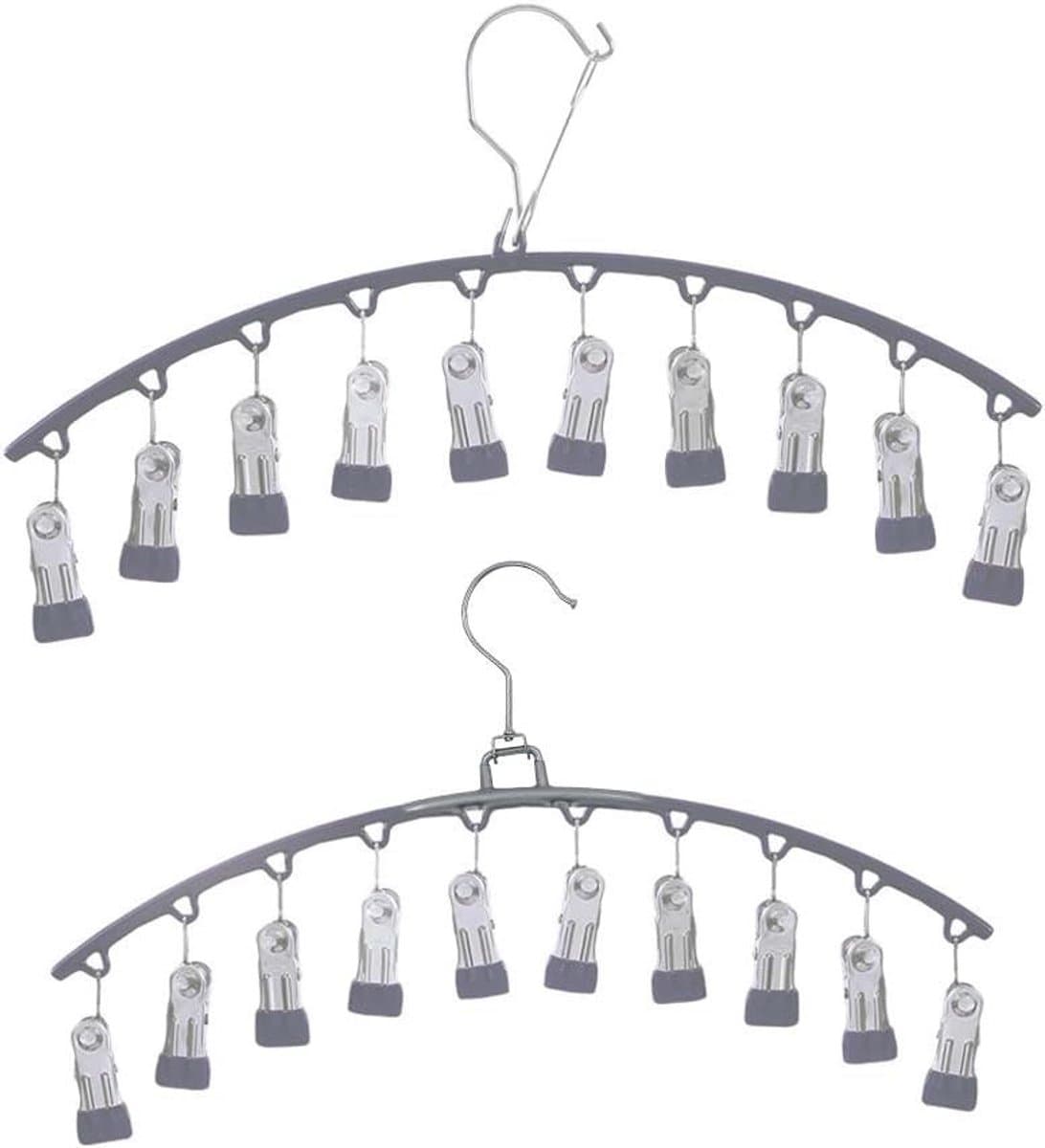 Double Layer Metal Sock Hanger Drying Rack for Socks Hanging Stainless Steel for Socks Underwear (Curved Windproof Sock Drying Rack-2) — afbeelding 1
