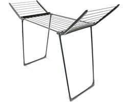 Opklapbaar droogrek - 104x169x545 cm - 13m waslijn - zwart